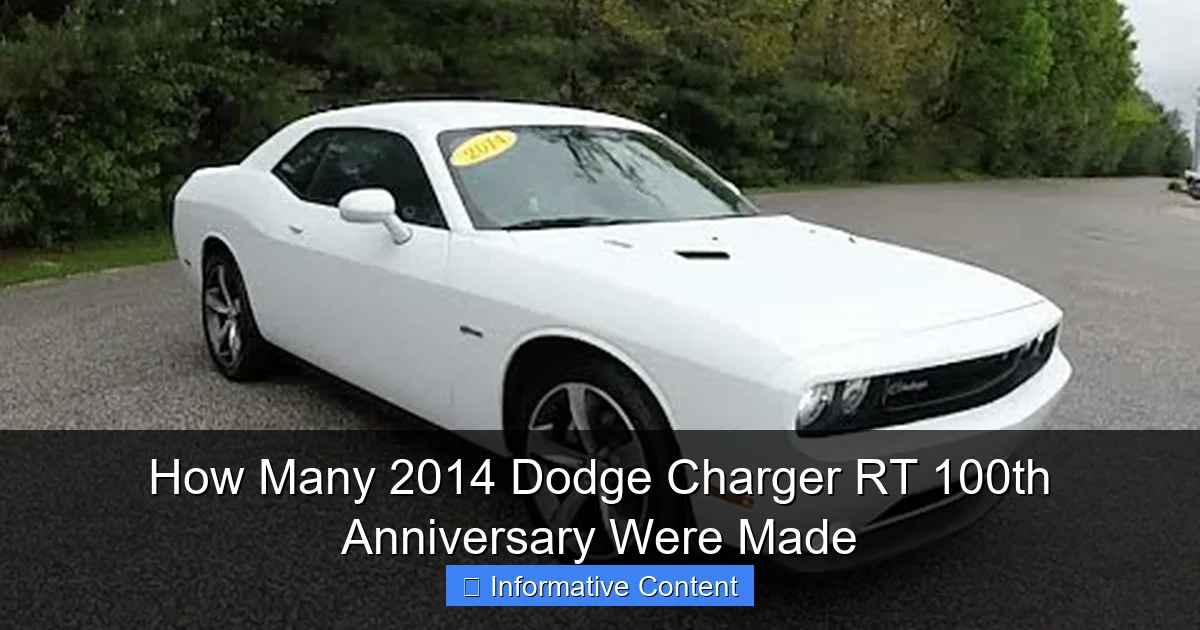 How Many 2014 Dodge Charger RT 100th Anniversary Were Made