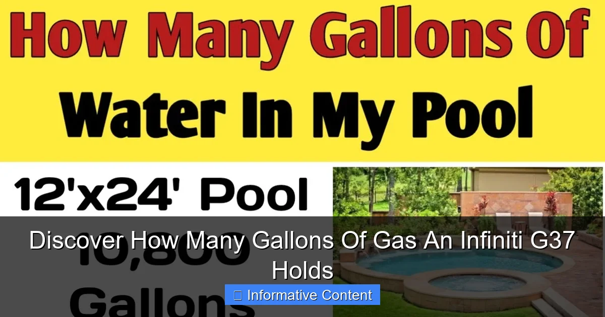 Discover How Many Gallons Of Gas An Infiniti G37 Holds