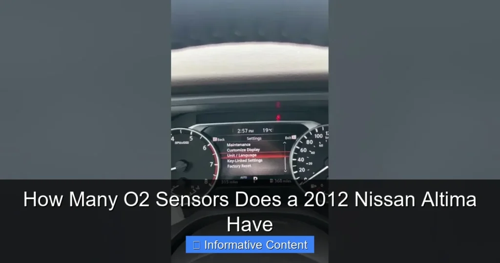 How Many O2 Sensors Does a 2012 Nissan Altima Have