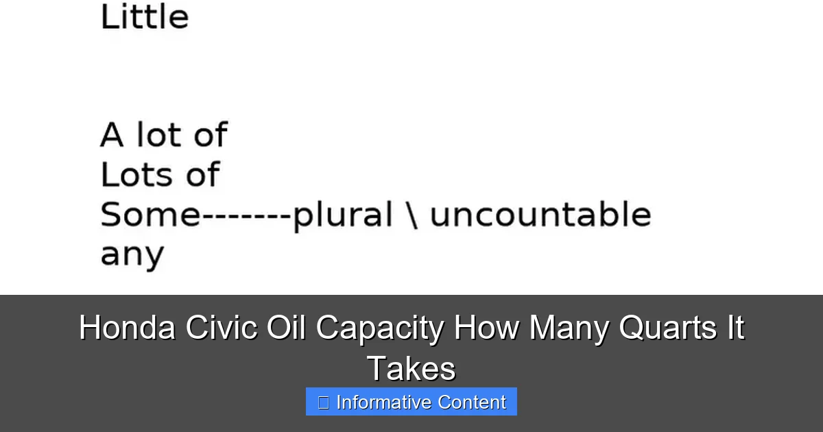 Honda Civic Oil Capacity How Many Quarts It Takes