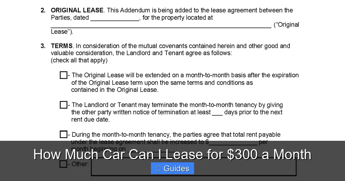 How Much Car Can I Lease for $300 a Month