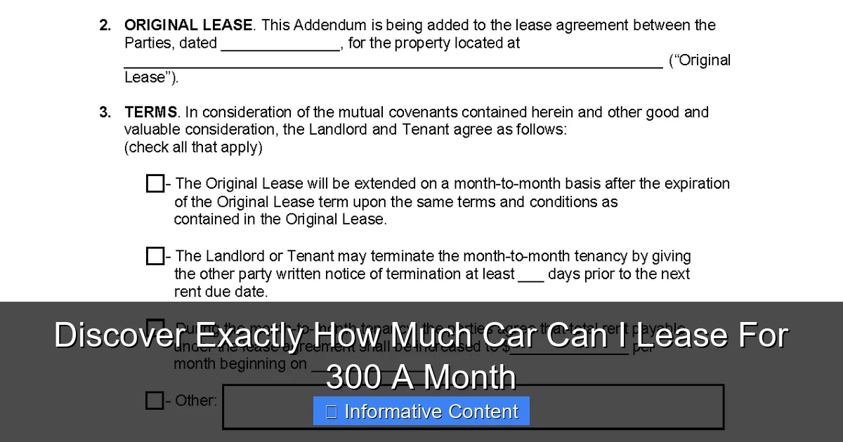 Discover Exactly How Much Car Can I Lease For 300 A Month