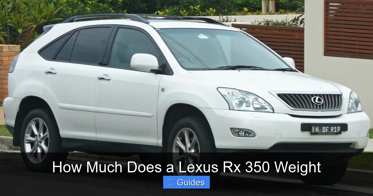 How Much Does a Lexus Rx 350 Weight