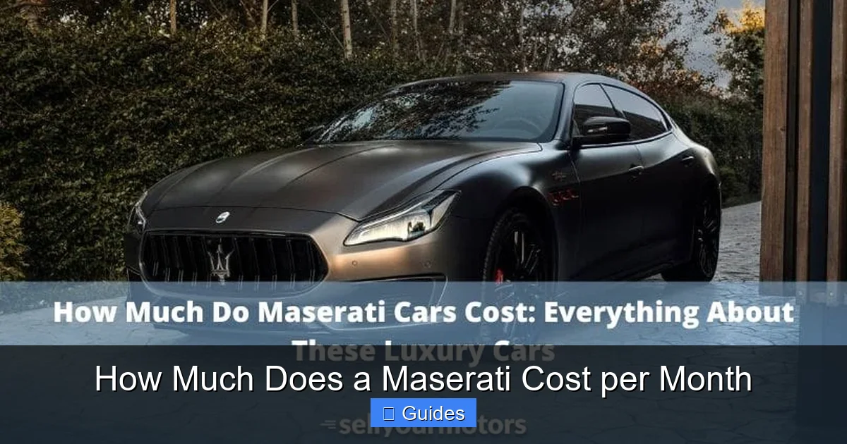 How Much Does a Maserati Cost per Month