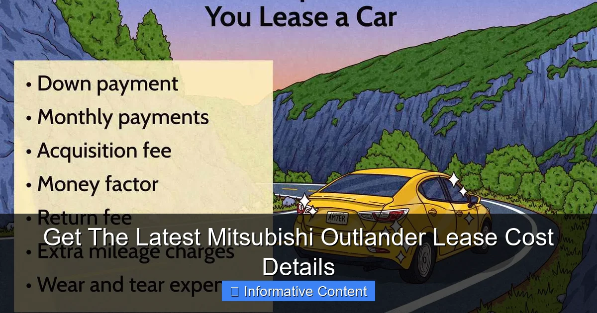 Get The Latest Mitsubishi Outlander Lease Cost Details