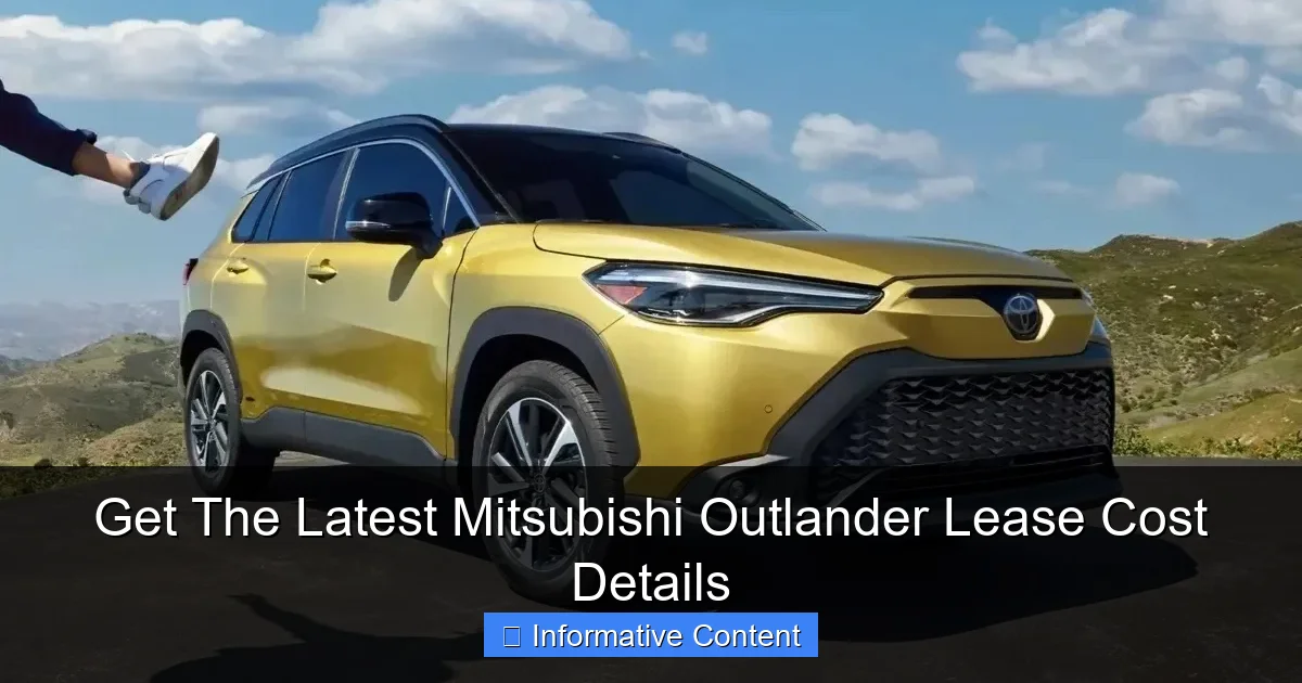 Get The Latest Mitsubishi Outlander Lease Cost Details