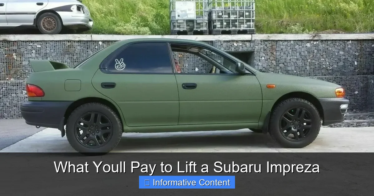 What Youll Pay to Lift a Subaru Impreza