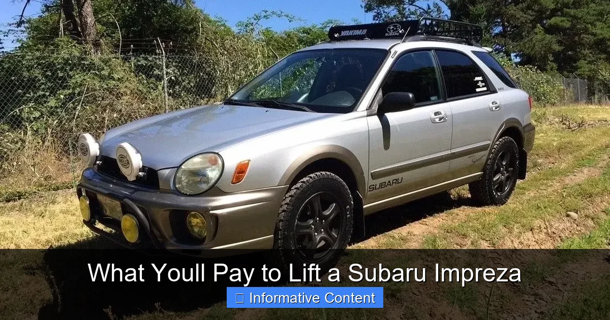 What Youll Pay to Lift a Subaru Impreza
