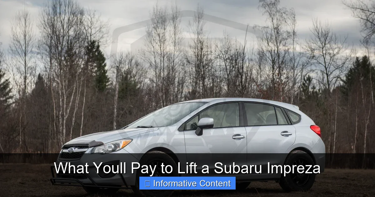 What Youll Pay to Lift a Subaru Impreza