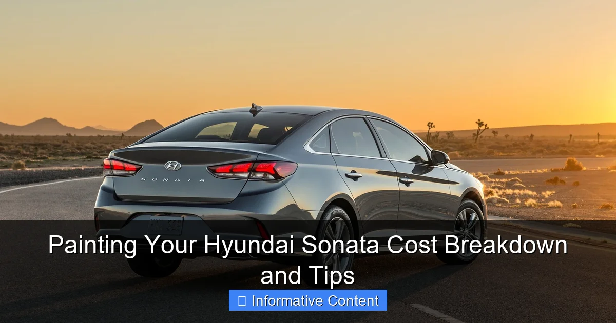 Painting Your Hyundai Sonata Cost Breakdown and Tips