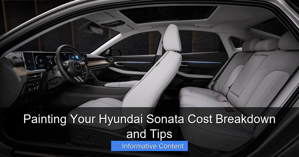 Painting Your Hyundai Sonata Cost Breakdown and Tips