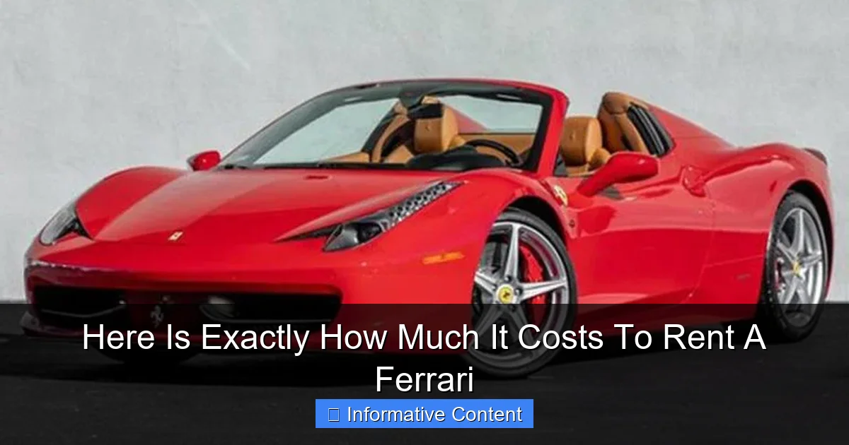 Here Is Exactly How Much It Costs To Rent A Ferrari