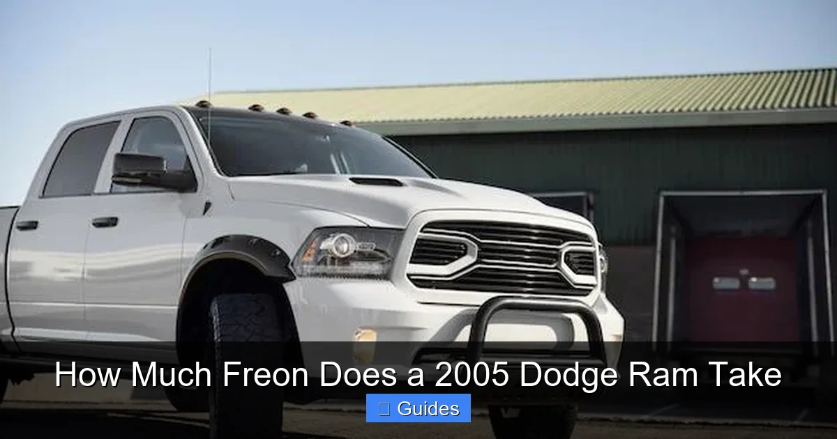 How Much Freon Does a 2005 Dodge Ram Take