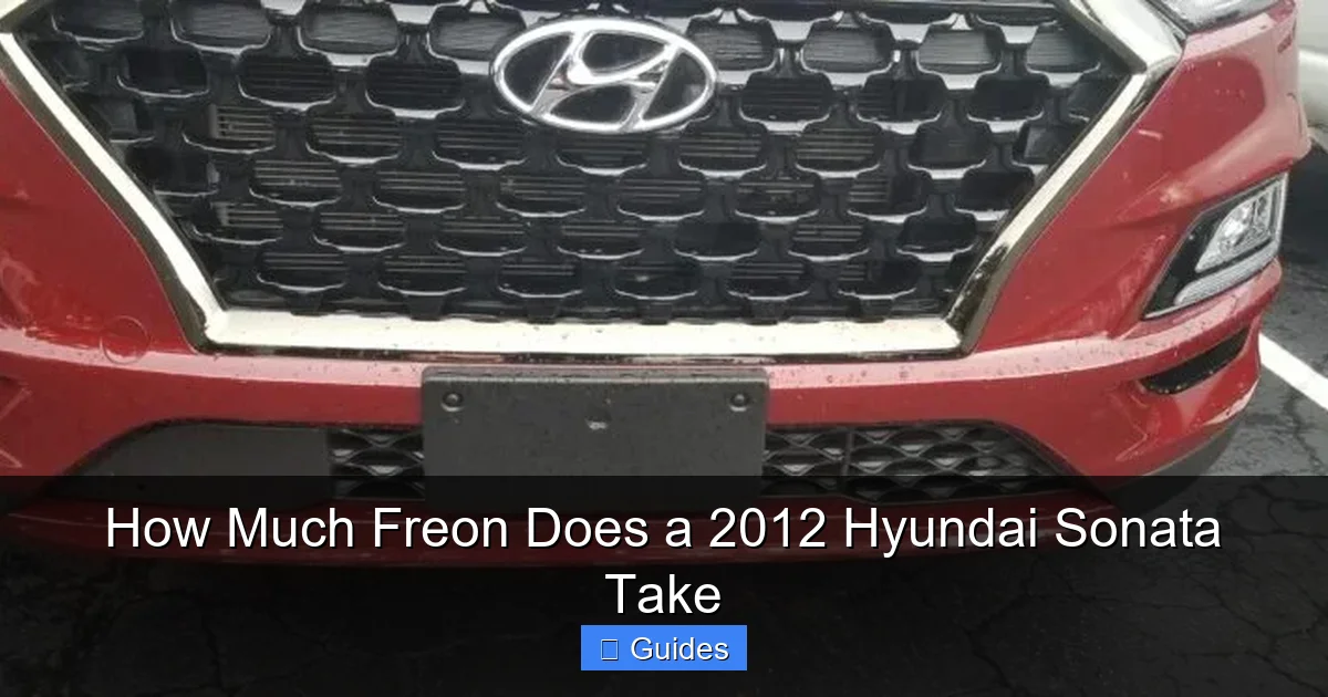 How Much Freon Does a 2012 Hyundai Sonata Take