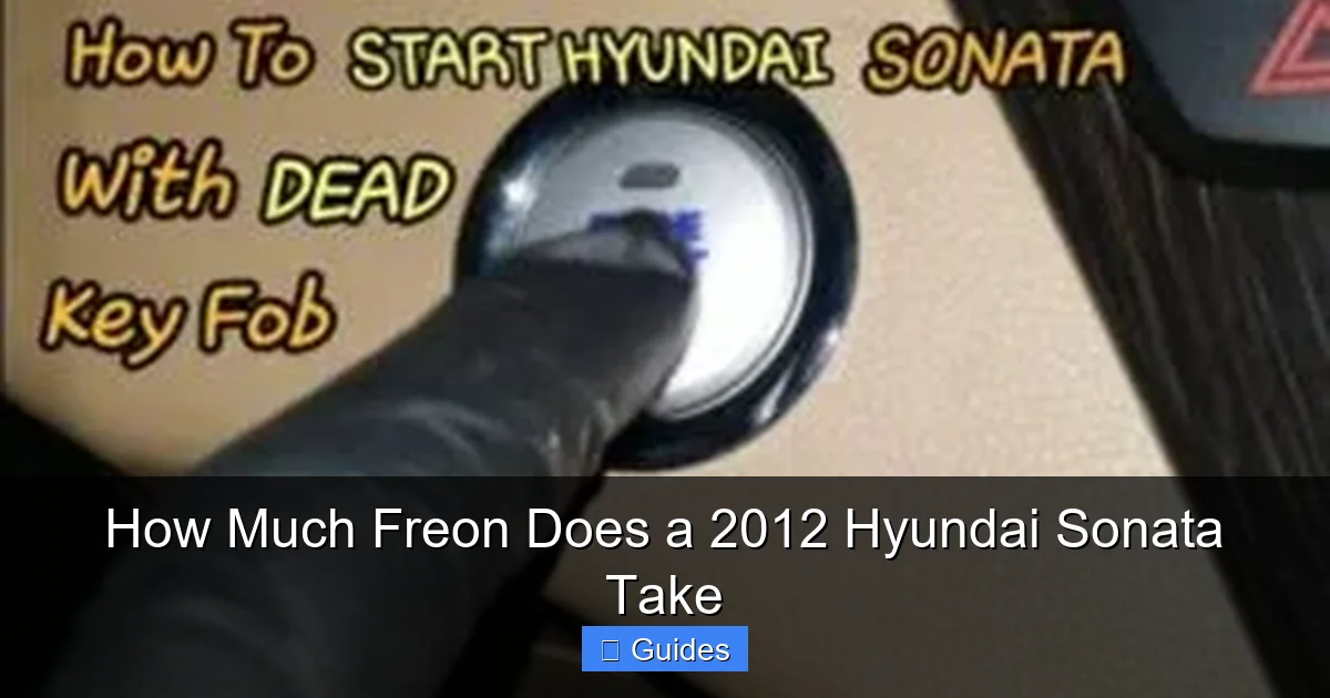 How Much Freon Does a 2012 Hyundai Sonata Take