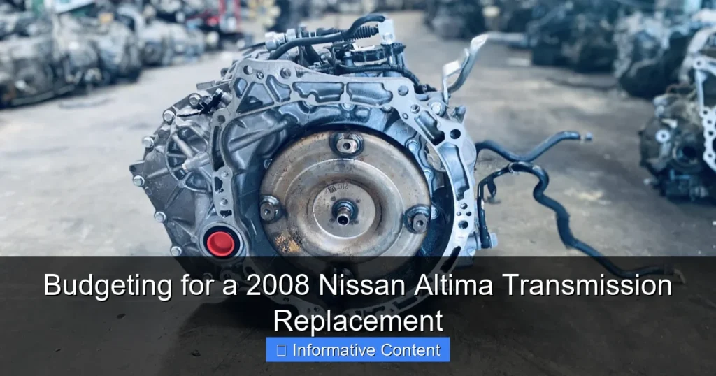 Budgeting for a 2008 Nissan Altima Transmission Replacement