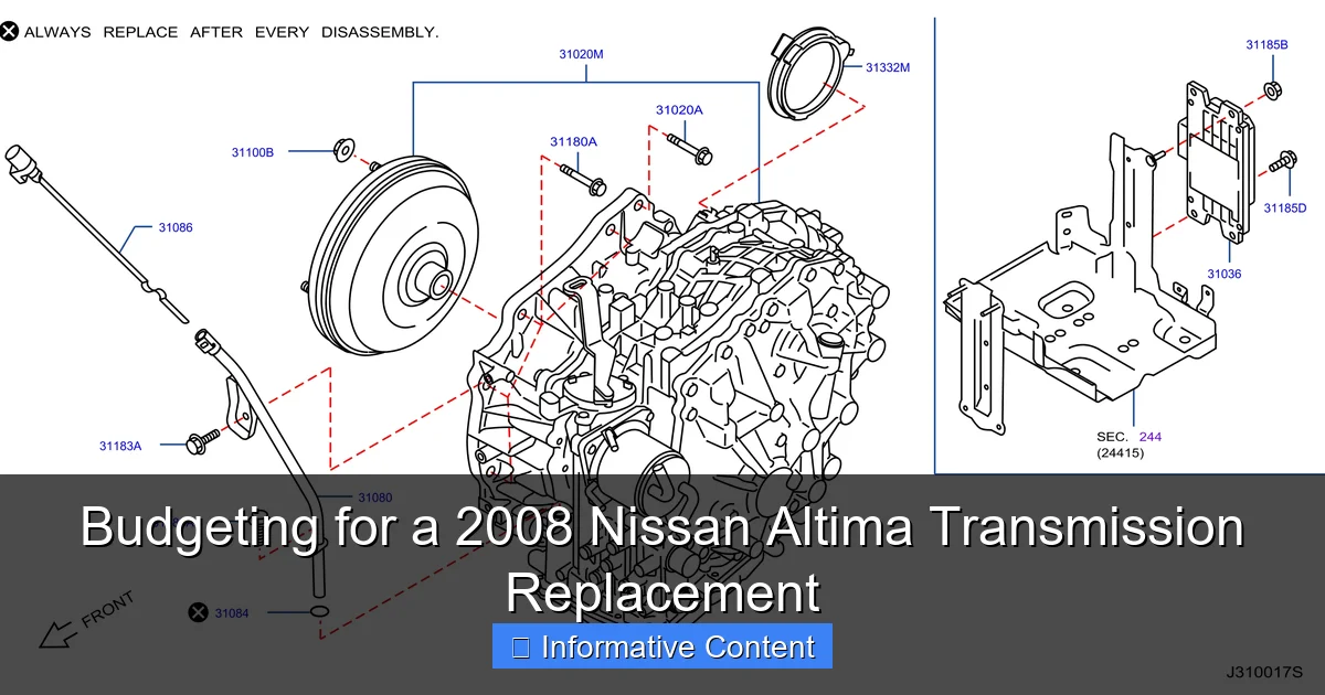 Budgeting for a 2008 Nissan Altima Transmission Replacement