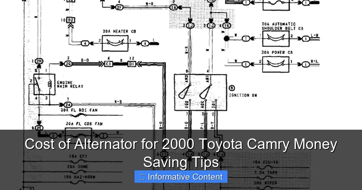 Cost of Alternator for 2000 Toyota Camry Money Saving Tips