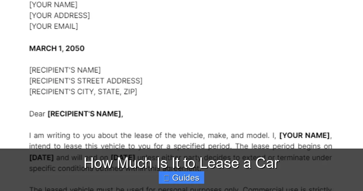 How Much Is It to Lease a Car