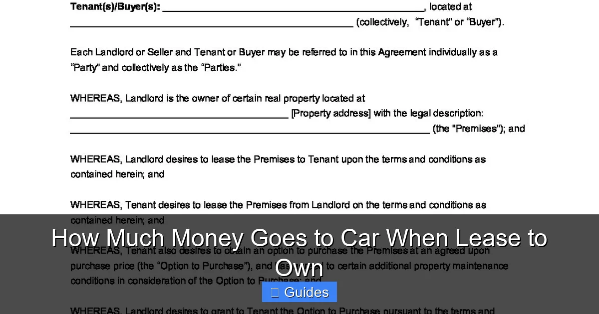 How Much Money Goes to Car When Lease to Own