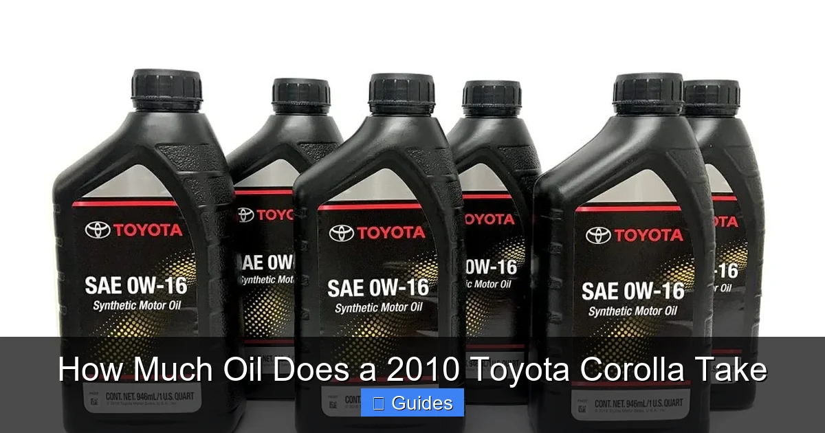 How Much Oil Does a 2010 Toyota Corolla Take