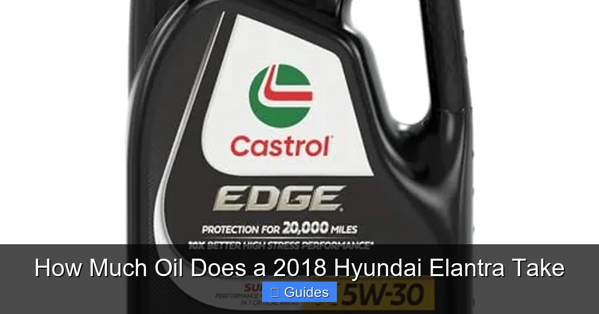How Much Oil Does a 2018 Hyundai Elantra Take
