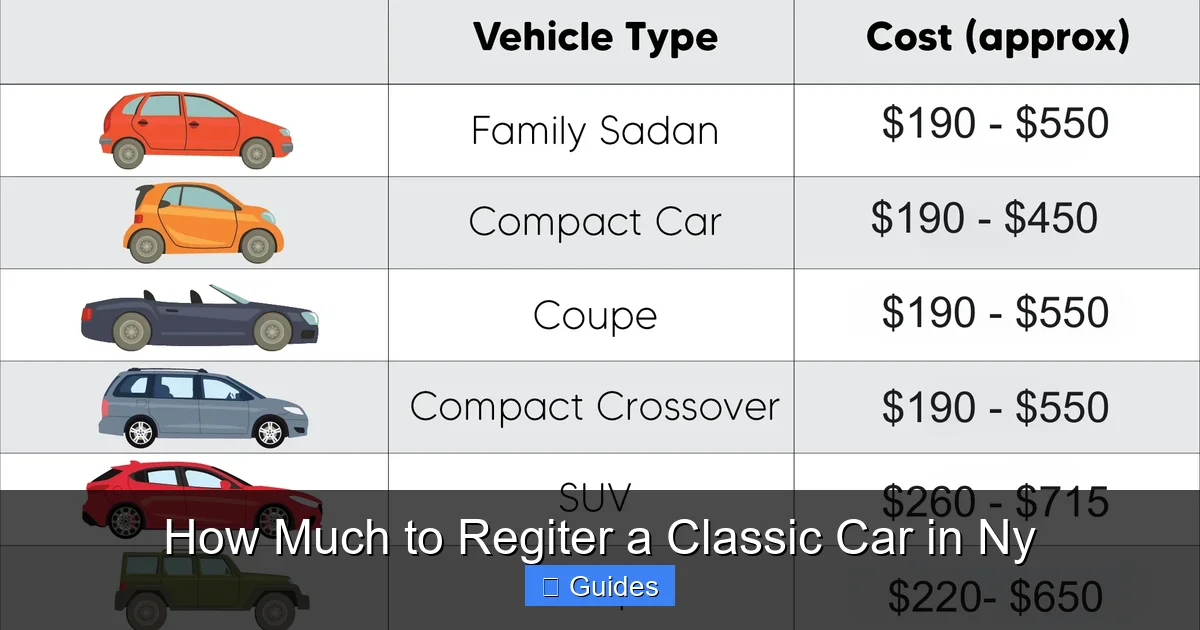 How Much to Regiter a Classic Car in Ny