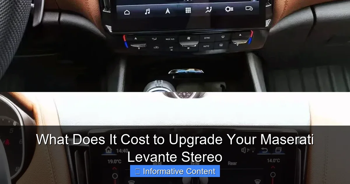 What Does It Cost to Upgrade Your Maserati Levante Stereo