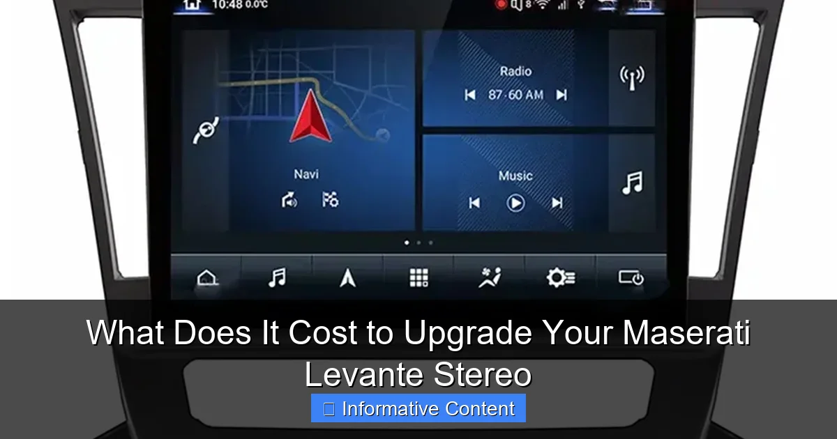 What Does It Cost to Upgrade Your Maserati Levante Stereo