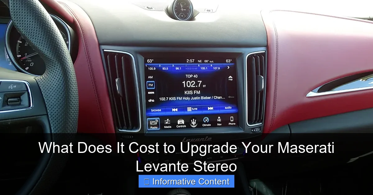 What Does It Cost to Upgrade Your Maserati Levante Stereo
