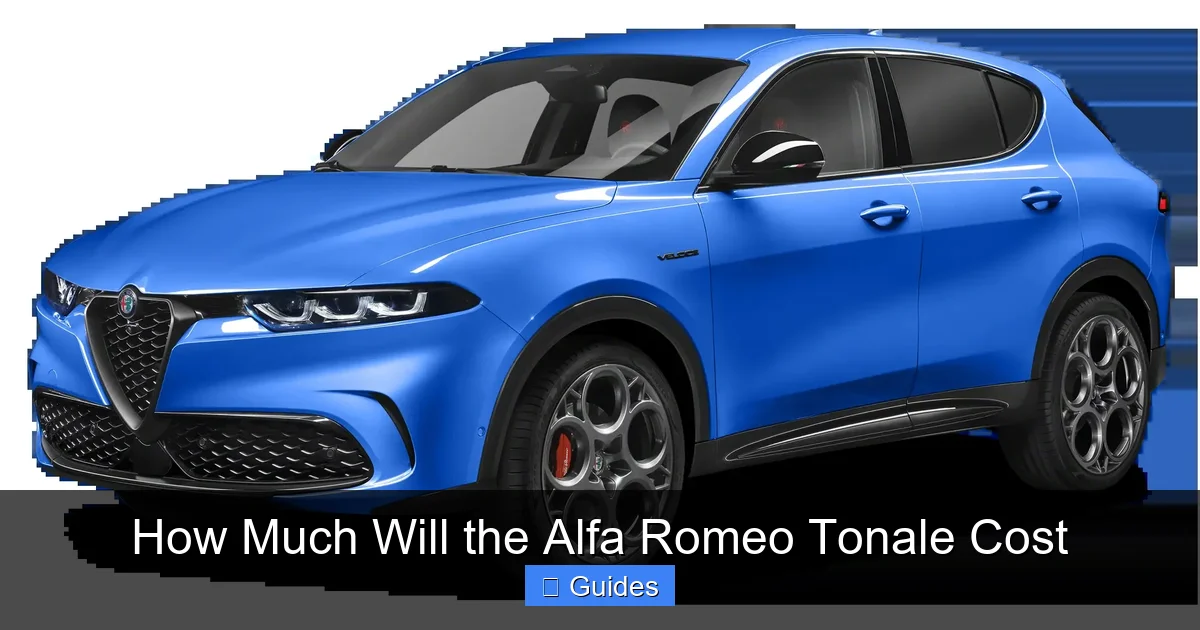 How Much Will the Alfa Romeo Tonale Cost