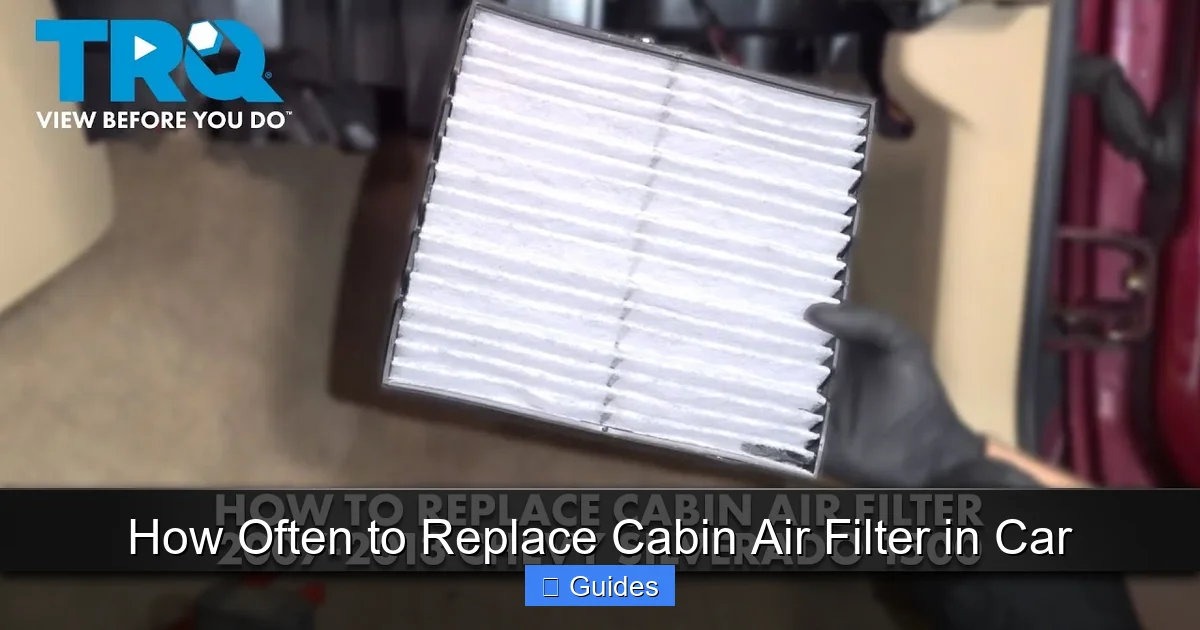 How Often to Replace Cabin Air Filter in Car