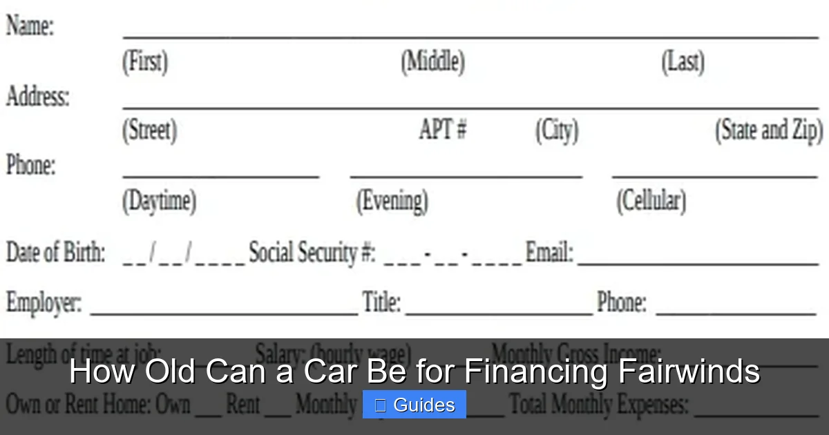 How Old Can a Car Be for Financing Fairwinds