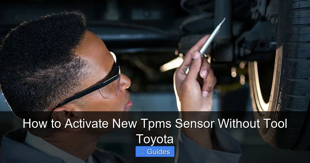 How to Activate New Tpms Sensor Without Tool Toyota