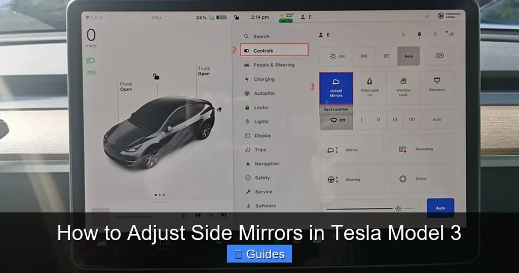 How to Adjust Side Mirrors in Tesla Model 3