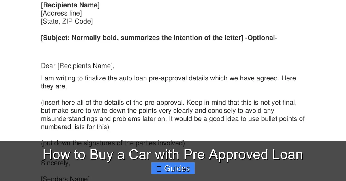 How to Buy a Car with Pre Approved Loan