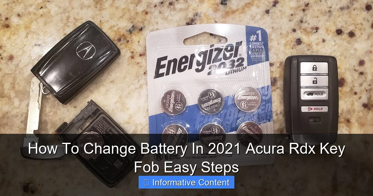 How To Change Battery In 2021 Acura Rdx Key Fob Easy Steps