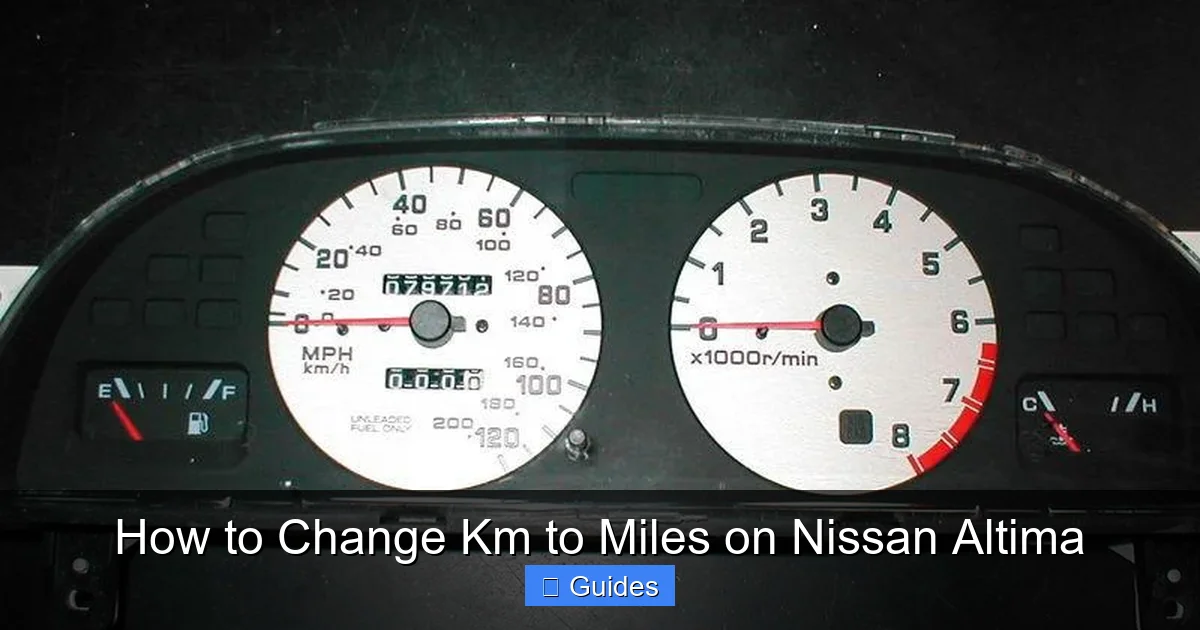 How to Change Km to Miles on Nissan Altima