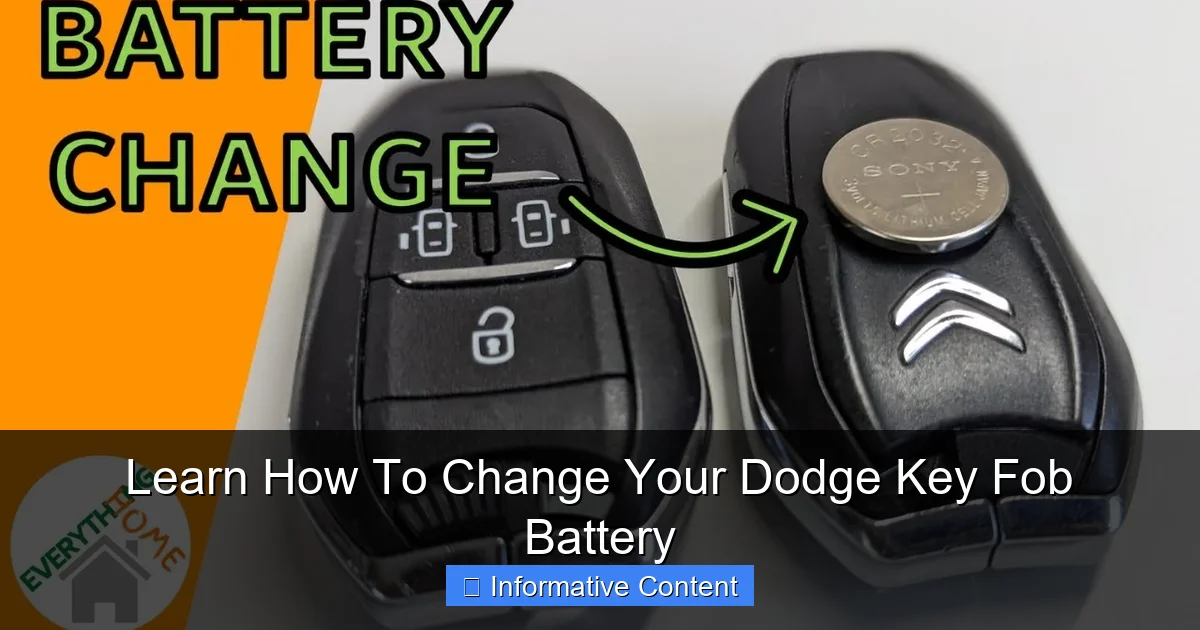 Learn How To Change Your Dodge Key Fob Battery