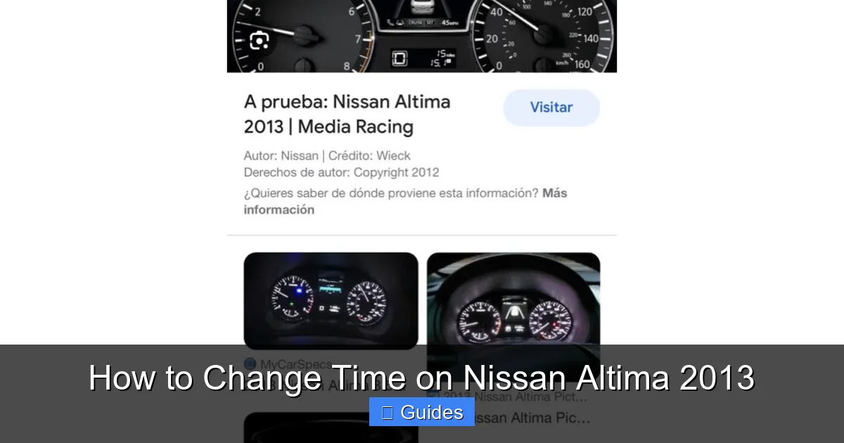 How to Change Time on Nissan Altima 2013