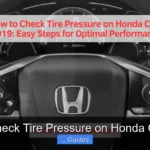How to Check Tire Pressure on Honda Civic 2019