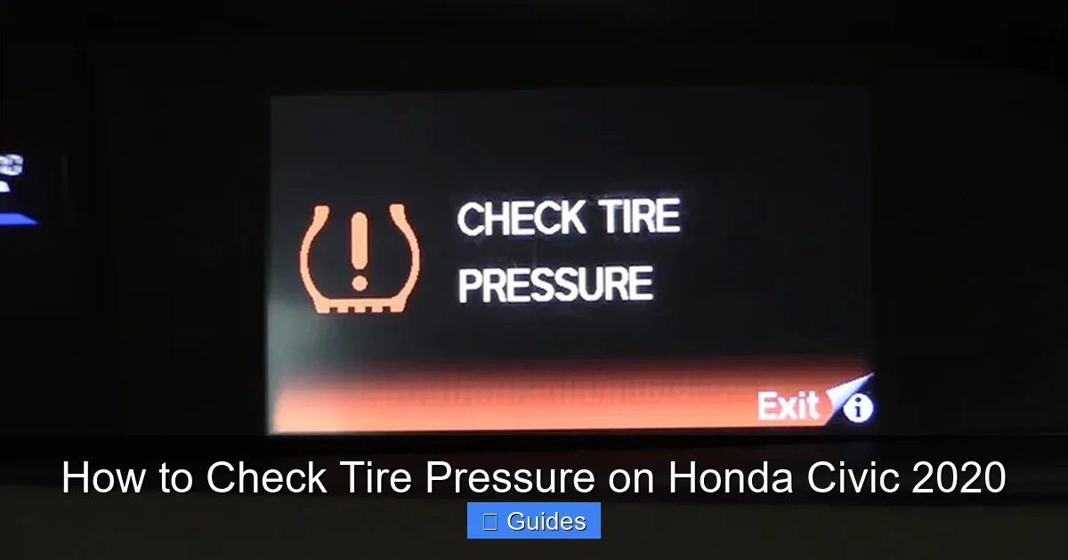 How to Check Tire Pressure on Honda Civic 2020