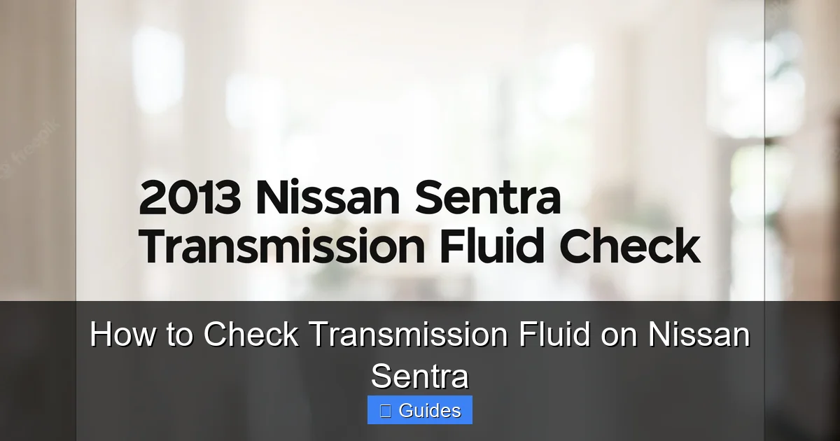 How to Check Transmission Fluid on Nissan Sentra