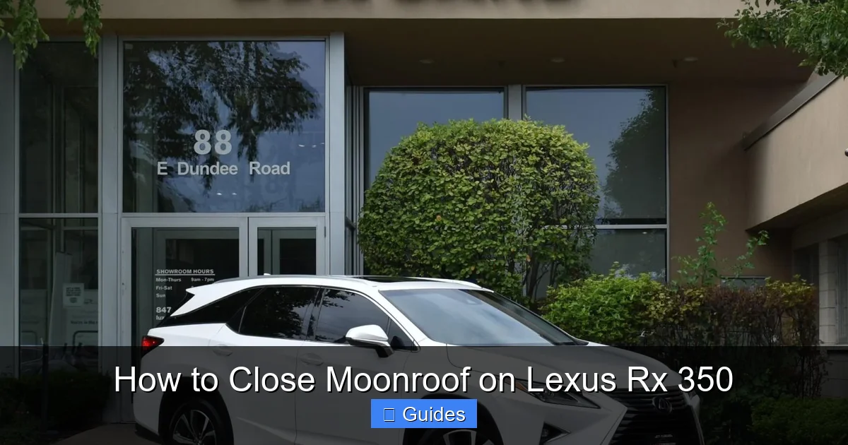 How to Close Moonroof on Lexus Rx 350