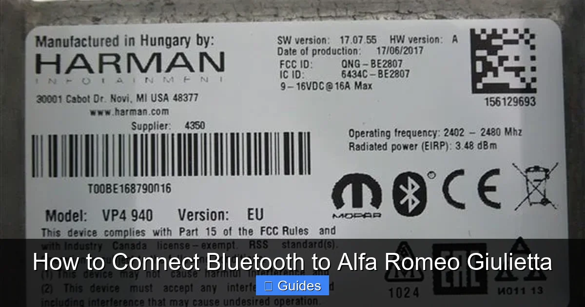 How to Connect Bluetooth to Alfa Romeo Giulietta