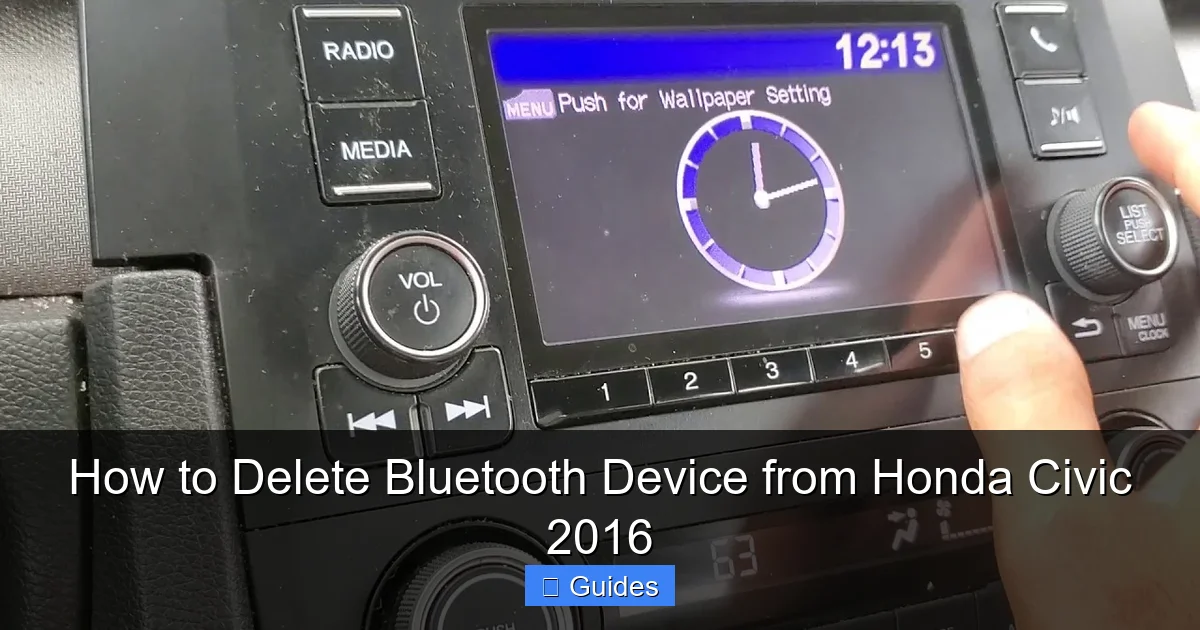 How to Delete Bluetooth Device from Honda Civic 2016