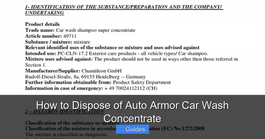 How to Dispose of Auto Armor Car Wash Concentrate