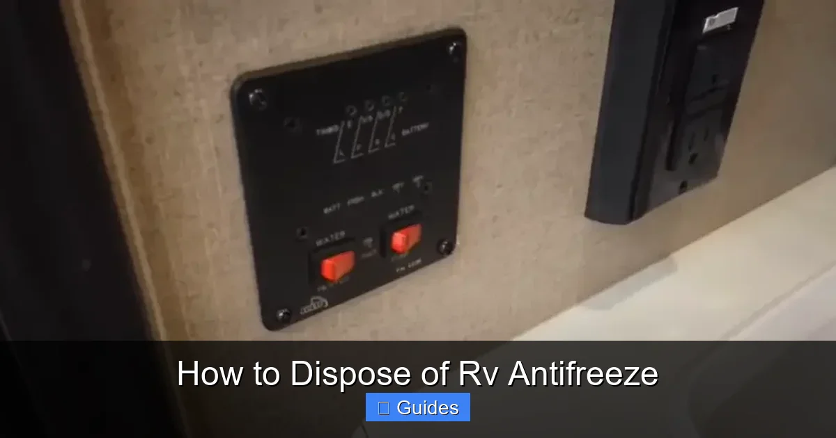 How to Dispose of Rv Antifreeze