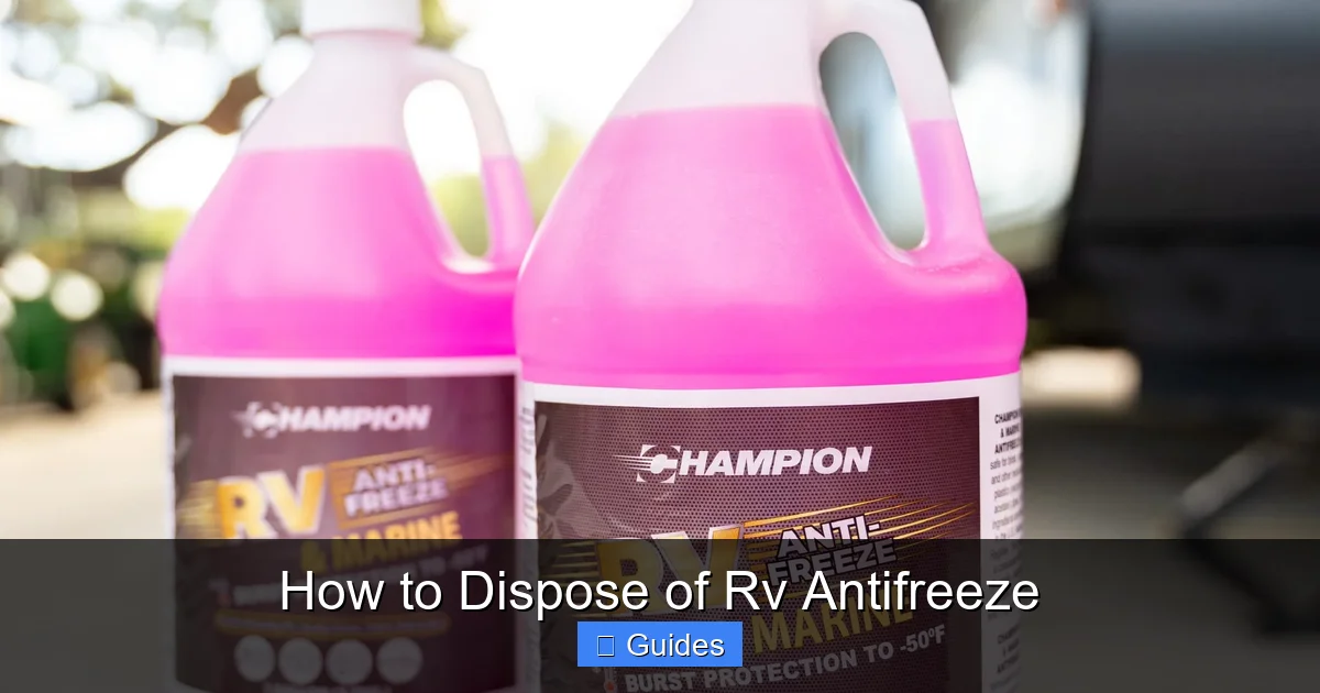 How to Dispose of Rv Antifreeze
