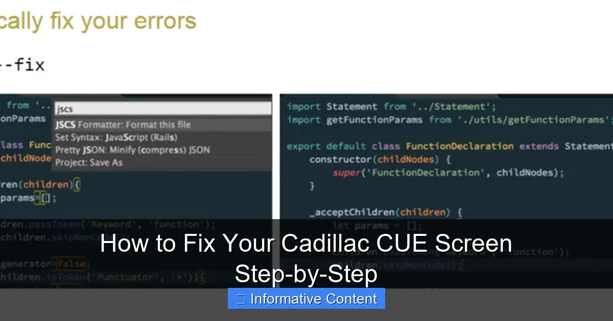 How to Fix Your Cadillac CUE Screen Step-by-Step